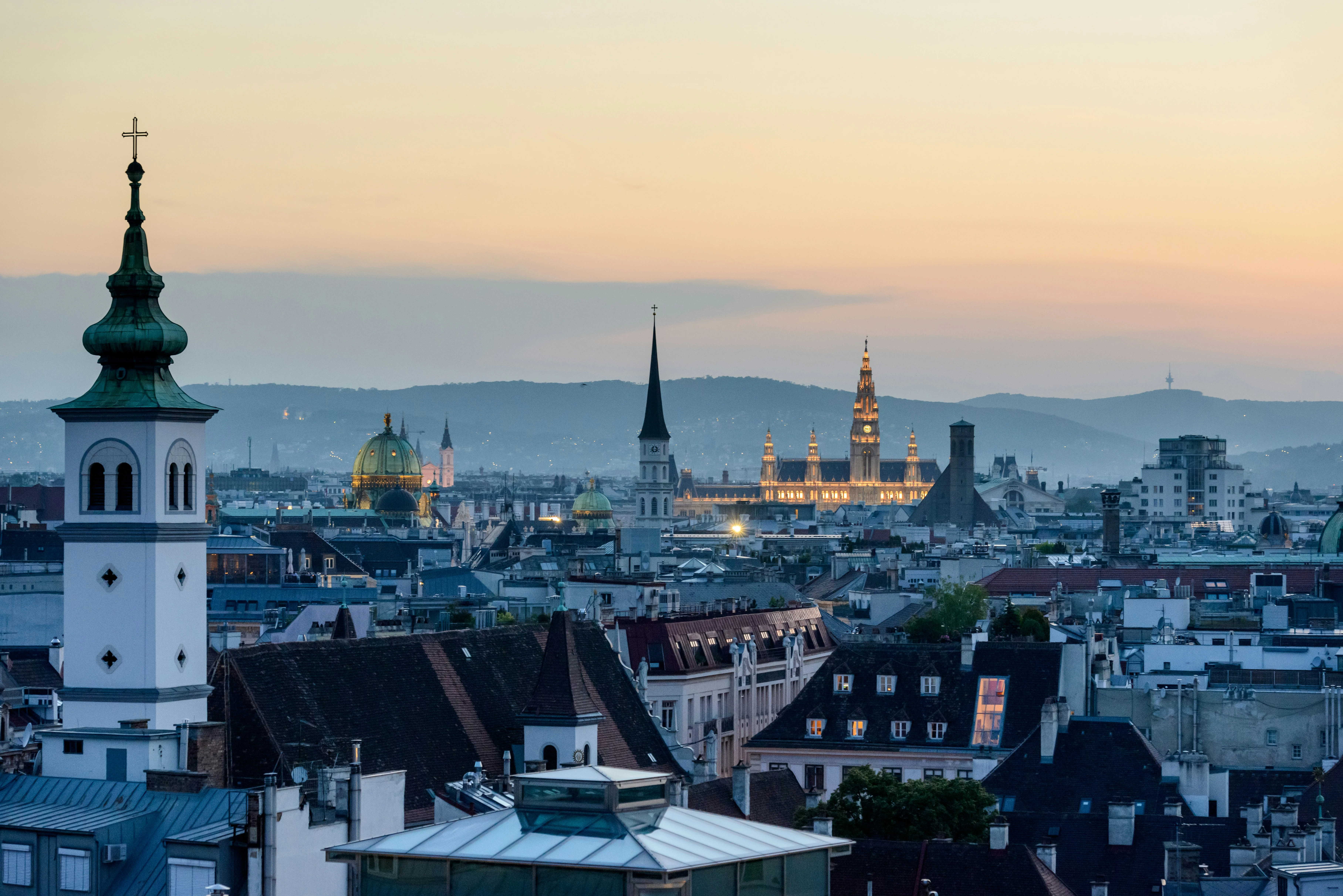 Vienna street at dusk
